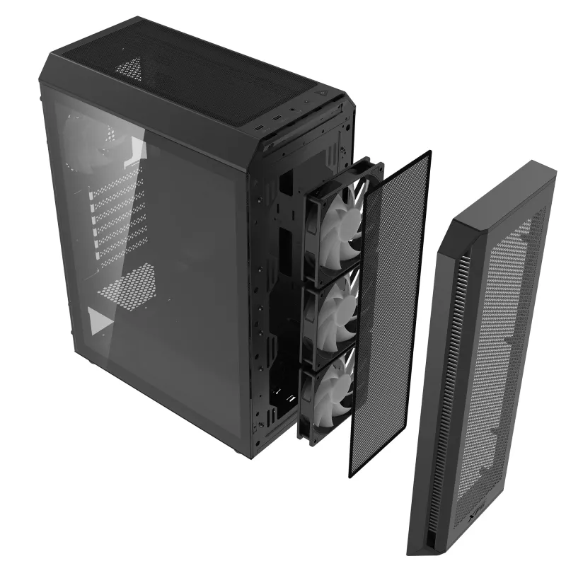 XPG VALOR AIR PLUS MID-TOWER-Case Black, Midi Tower, PC, Black, ATX, micro ATX, Mini-ITX, SPCC, 16 cm