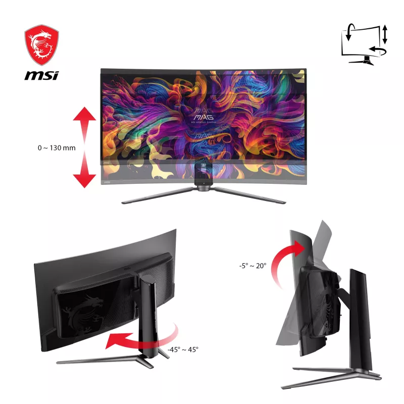 MSI MAG 341CQPDE QD-OLED datora monitors 86,4 cm (34 colli) 3440 x 1440 pikseļi UltraWide Quad HD Melns