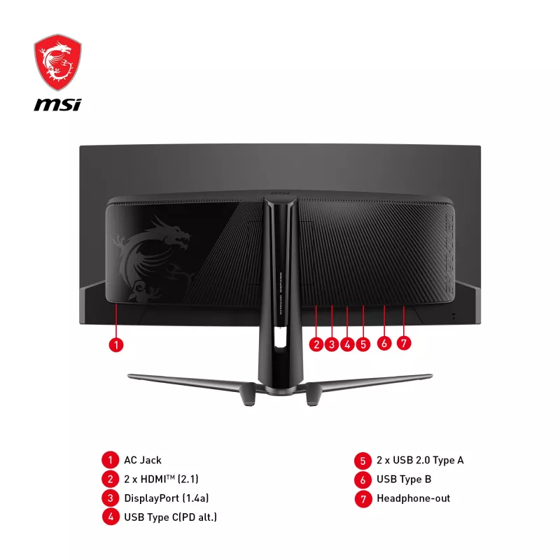 MSI MAG 341CQPDE QD-OLED datora monitors 86,4 cm (34 colli) 3440 x 1440 pikseļi UltraWide Quad HD Melns