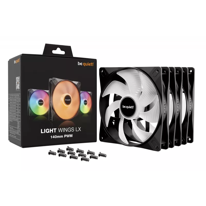 be quiet LIGHT WINGS LX 140mm PWM 3-Pack Black Computer case Fan 14 cm 3 pc(s)