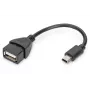 DIGITUS USB 2.0 adaptera kabelis, OTG, tips mini B - A V/M, 20cm USB 2.0 saderīgs melns