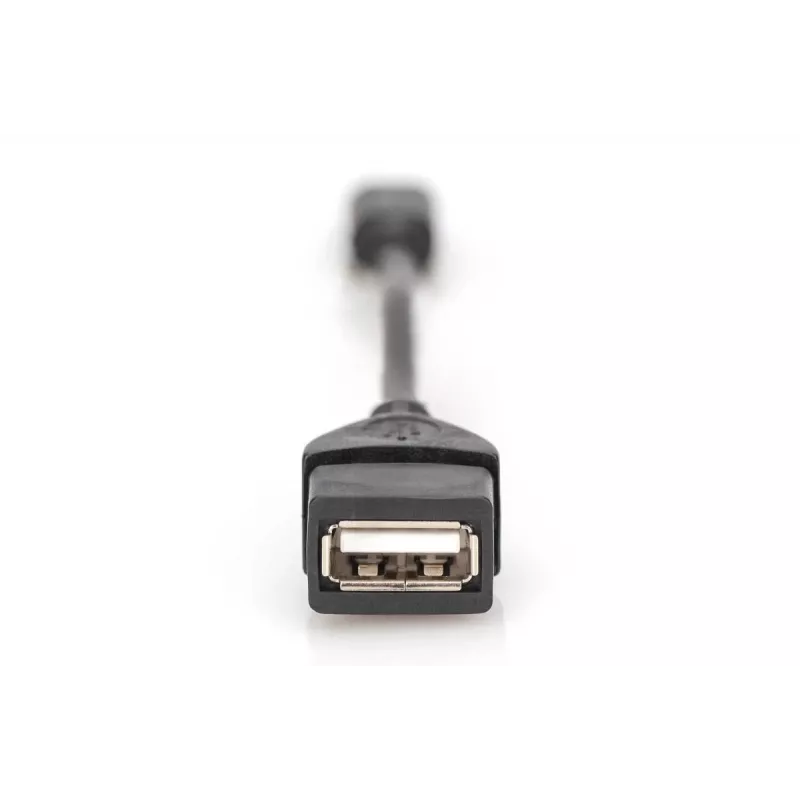 DIGITUS USB 2.0 adaptera kabelis, OTG, tips mini B - A V/M, 20cm USB 2.0 saderīgs melns