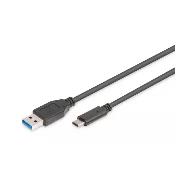 DIGITUS ASSMANN USB Type-C savienojuma kabelis, C tipa uz A M/M, 1m Super Speed melns