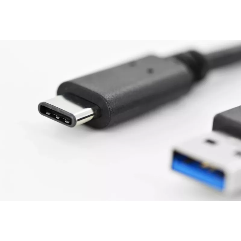 DIGITUS ASSMANN USB Type-C savienojuma kabelis, C tipa uz A M/M, 1m Super Speed melns