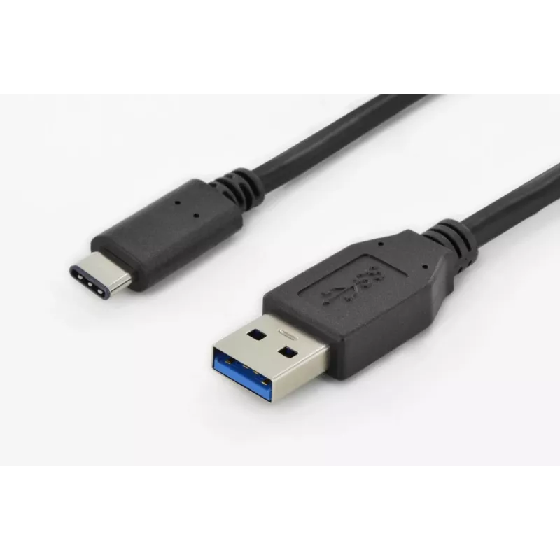 DIGITUS ASSMANN USB Type-C savienojuma kabelis, C tipa uz A M/M, 1m Super Speed melns