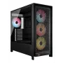 PC korpuss CORSAIR FRAME 5000D RS ARGB Midi Tower Melns — ATX, atbalsta 3x140mm priekšējos ventilatorus, 2.5/3.5 collu diskus