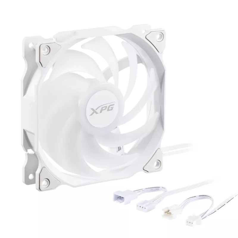 XPG VENTO 120 ARGB PWM balts, Ventilators, 12 cm, 300 RPM, 1850 RPM, Balts