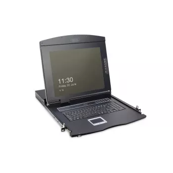 DIGITUS Modularizēta 43,2 cm (17 collu) TFT konsole ar 8 portu KVM RAL 9005 melna - Qwerty US