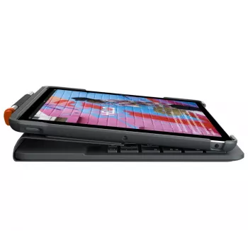 LOGITECH Slim Folio iPad 7. paaudzei, grafīts, QWERTZ vācu