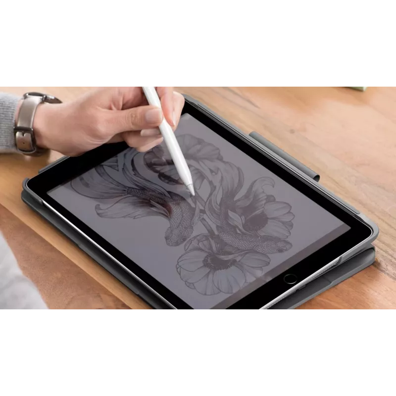LOGITECH Slim Folio iPad 7. paaudzei, grafīts, QWERTZ vācu