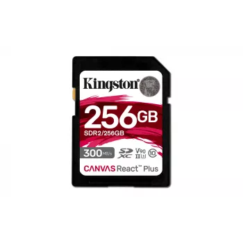 Kingston Technology 256GB Canvas React Plus SDXC UHS-II 300R/260W U3 V90 Full HD/4K/8K
