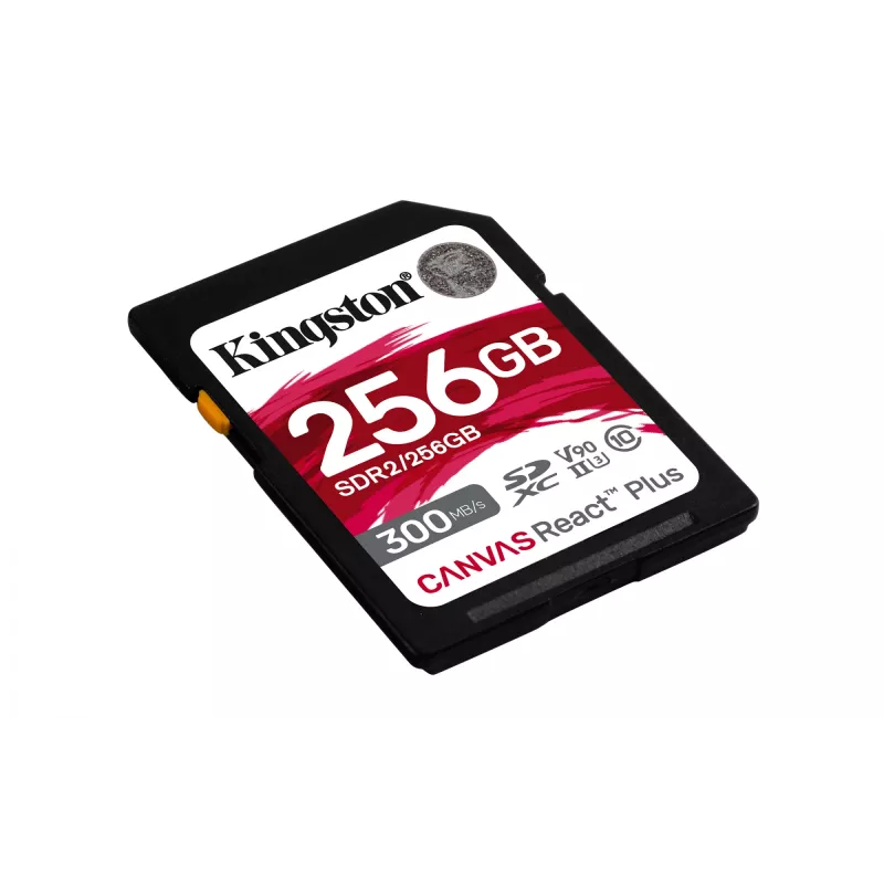 Kingston Technology 256GB Canvas React Plus SDXC UHS-II 300R/260W U3 V90 Full HD/4K/8K