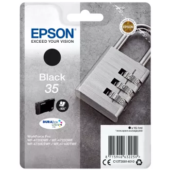 Kasetne Epson 35 WF-4720 WF-4720DWF WF-4725DWF WF-4730 WF-4730DTWF WF-4740 WF-4740DTWF Melna