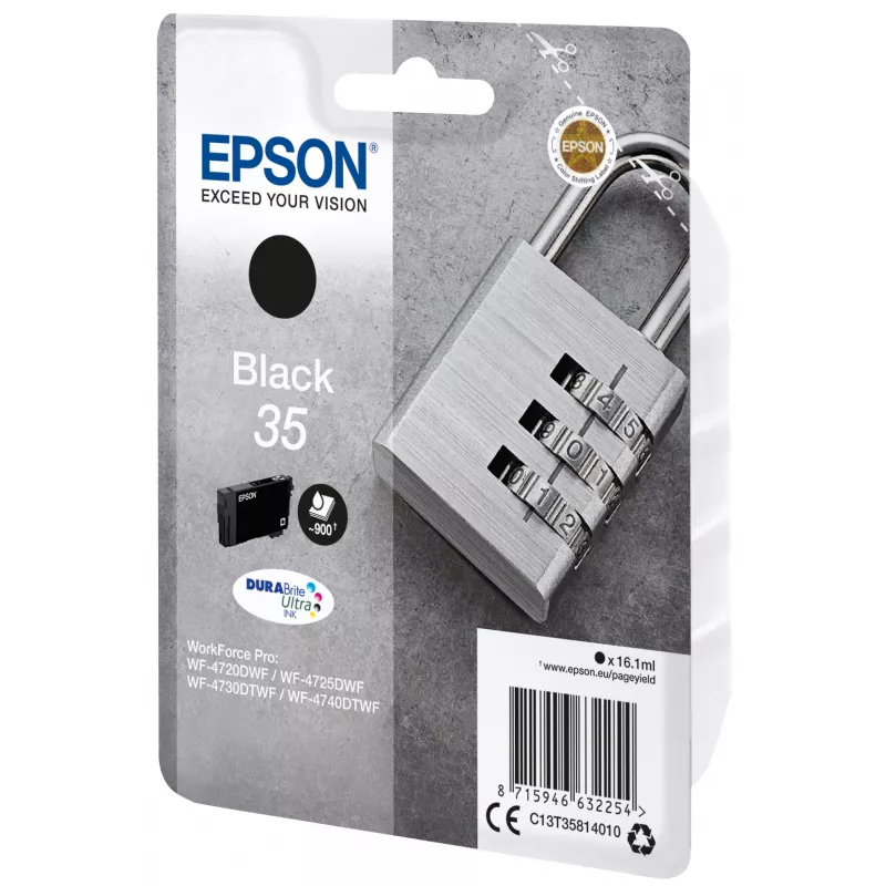 Kasetne Epson 35 WF-4720 WF-4720DWF WF-4725DWF WF-4730 WF-4730DTWF WF-4740 WF-4740DTWF Melna