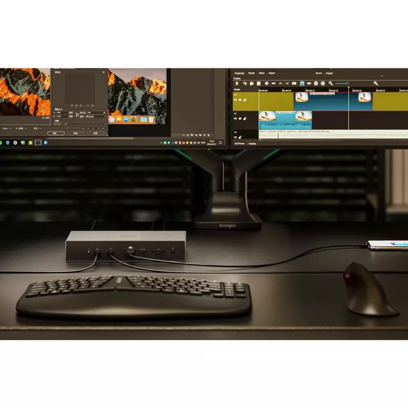 Kensington SD5000T5 EQ Thunderbolt 5 Triple 4K dokstacija ar 140W PD — Windows/macOS