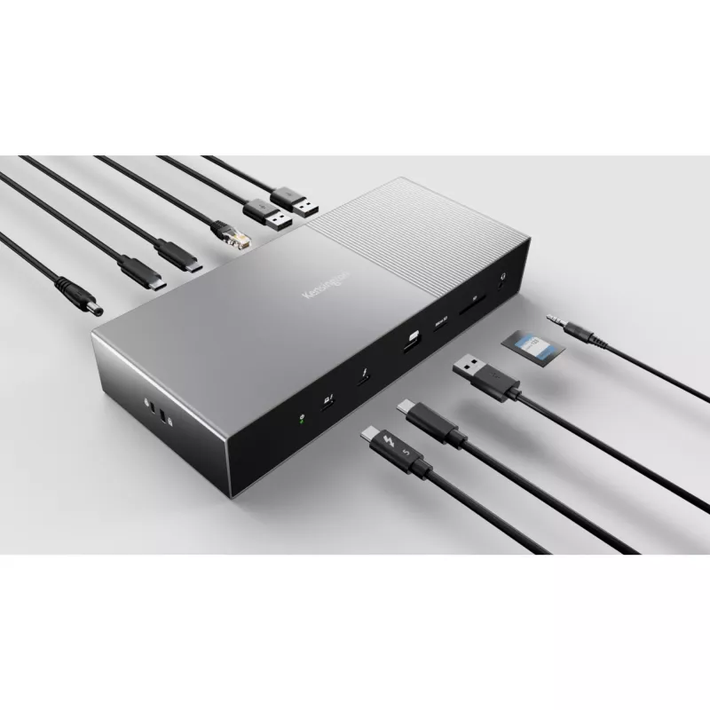 Kensington SD5000T5 EQ Thunderbolt 5 Triple 4K dokstacija ar 140W PD — Windows/macOS