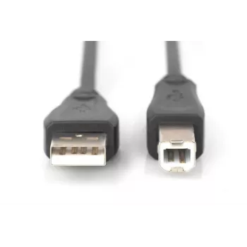 DIGITUS ASSMANN USB 2.0 savienojuma kabelis, tips A - B V/V, 5m USB 2.0 atbilstošs Melns