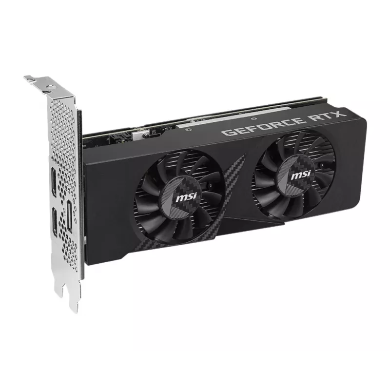MSI grafikas karte GeForce RTX 3050 6 GB GDDR6, PCIe x8 4.0, 1492 MHz paātrinājums, 96 bitu, 2x HDMI 2.1 + DP 1.4a, 70 W, 2 ventilatori, FH/HL