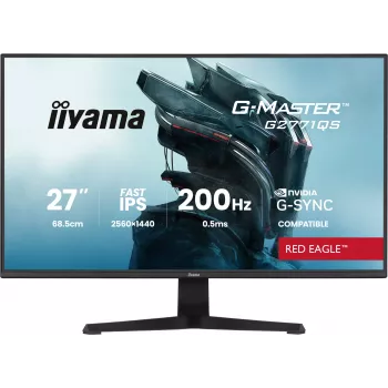 iiyama G-MASTER G2771QS-B1 datora monitors 68,6 cm (27 colli) 2560 x 1440 pikseļi Wide Quad HD Melns