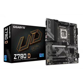 GIGABYTE Z790 D mātesplate - atbalsta Intel Core 14. paaudzes CPU, 12+1+1 fāžu digitālais VRM, līdz 7600MHz DDR5 (OC), 3xPCIe 4.0 M.2, 2.5GbE LAN, USB 3.2 Gen 2