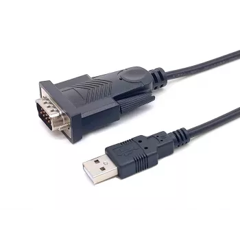 Equip USB-A uz seriālo (DB9) kabelis, M/M 1,5m, melns, 1,5 m, USB Type-A, DB-9, vīrišķais, vīrišķais
