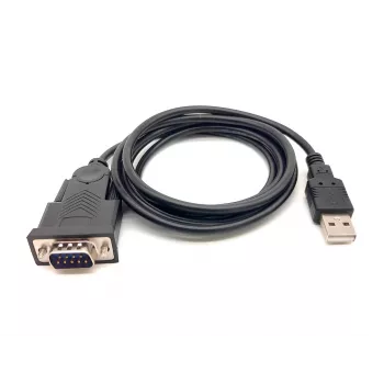 Equip USB-A uz seriālo (DB9) kabelis, M/M 1,5m, melns, 1,5 m, USB Type-A, DB-9, vīrišķais, vīrišķais