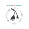 Equip USB-A uz seriālo (DB9) kabelis, M/M 1,5m, melns, 1,5 m, USB Type-A, DB-9, vīrišķais, vīrišķais