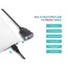 Equip USB-A uz seriālo (DB9) kabelis, M/M 1,5m, melns, 1,5 m, USB Type-A, DB-9, vīrišķais, vīrišķais