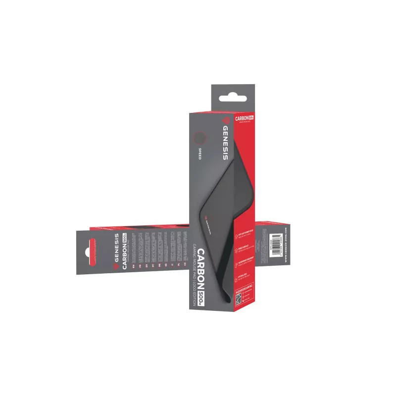 GENESIS Carbon 500 M Logo spēļu peļu paliktnis melns