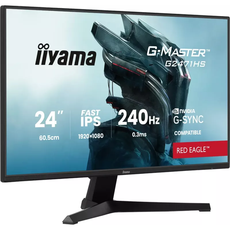 iiyama G-MASTER G2471HS-B1 datora monitors 60,5 cm (23,8 colli) 1920 x 1080 pikseļi Full HD Melns