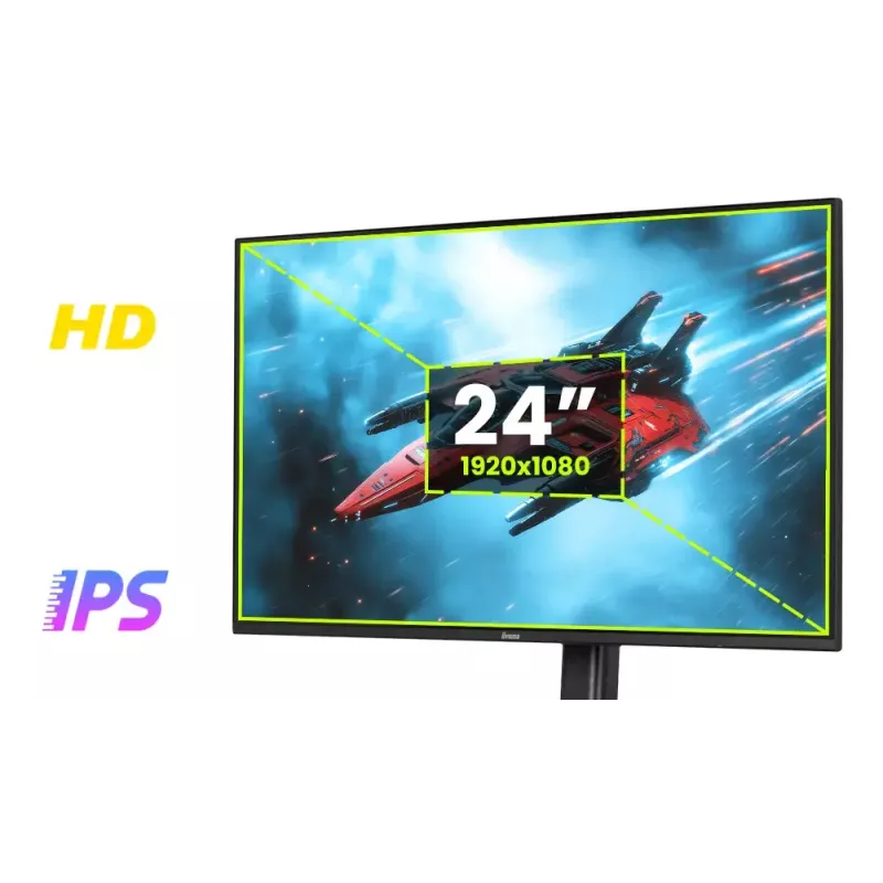 iiyama G-MASTER G2471HS-B1 datora monitors 60,5 cm (23,8 colli) 1920 x 1080 pikseļi Full HD Melns