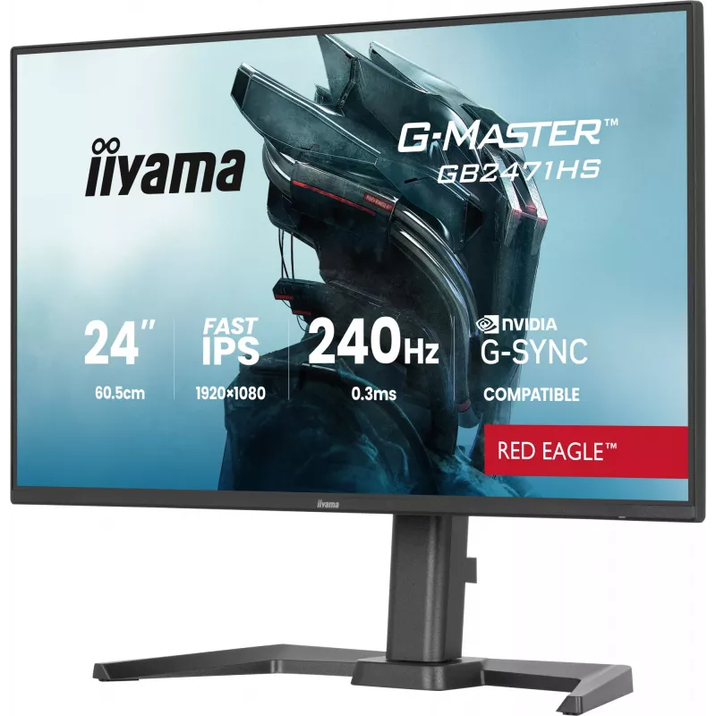 iiyama G-MASTER GB2471HS-B1 datora monitors 60,5 cm (23,8 collas) 1920 x 1080 pikseļi Full HD Melns