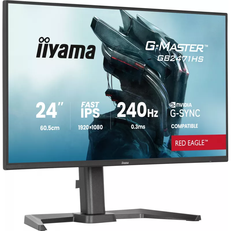 iiyama G-MASTER GB2471HS-B1 datora monitors 60,5 cm (23,8 collas) 1920 x 1080 pikseļi Full HD Melns