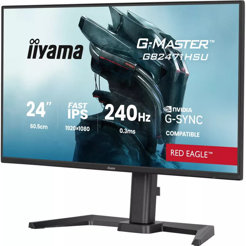 iiyama G-MASTER GB2471HSU-B1 datora monitors 60,5 cm (23,8 collu) 1920 x 1080 pikseļi Full HD Melns