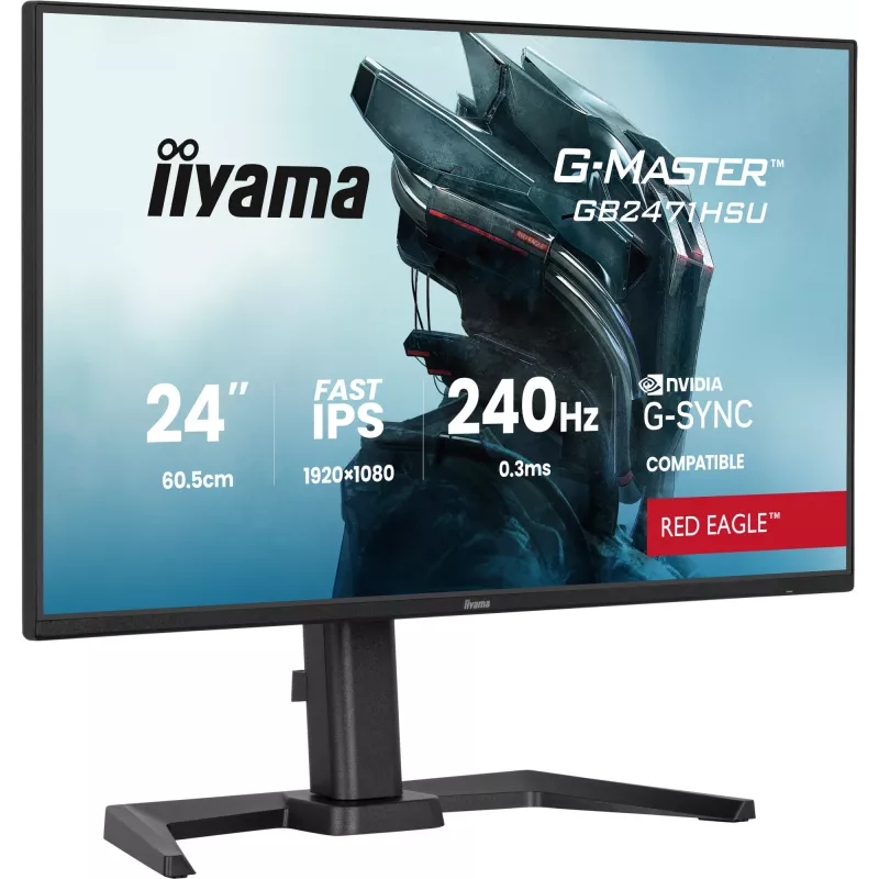 iiyama G-MASTER GB2471HSU-B1 datora monitors 60,5 cm (23,8 collu) 1920 x 1080 pikseļi Full HD Melns
