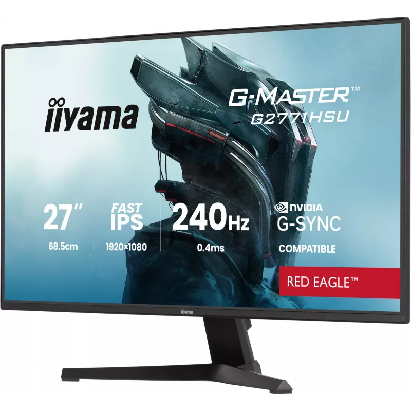 Monitors IIYAMA G2771HSU-B1 27 collu Fast IPS Full HD 1920x1080 240Hz HDR10 FreeSync G-SYNC saderīgs