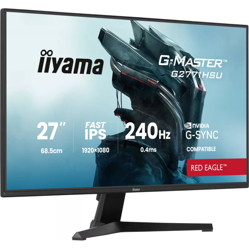 Monitors IIYAMA G2771HSU-B1 27 collu Fast IPS Full HD 1920x1080 240Hz HDR10 FreeSync G-SYNC saderīgs