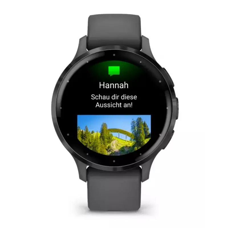 Viedpulkstenis GARMIN Venu 3S — 41 mm pelēks polimēra korpuss, 1,2 collu AMOLED, 10 dienu akumulators, 5 ATM