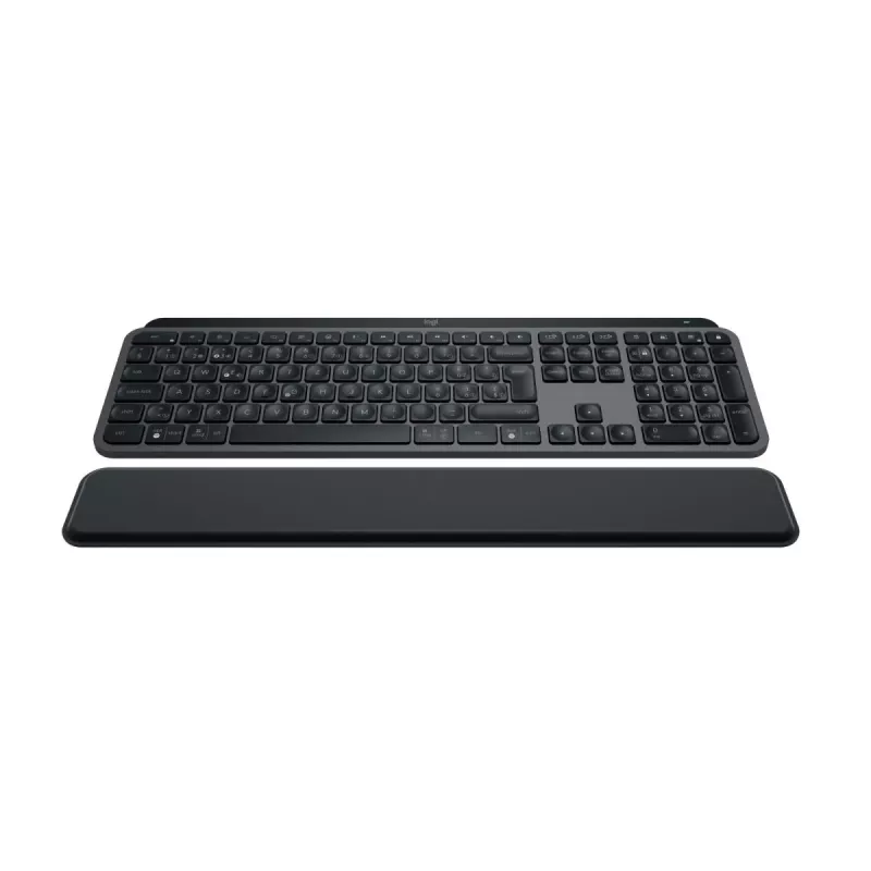 LOGITECH Mx Keys S Klaviatūra ar plaukstas balstu, grafīta krāsa, QWERTZ, Šveices