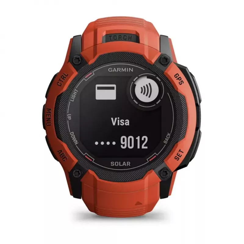 Viedpulkstenis GARMIN Instinct 2X Solar — sporta pulkstenis, 50 mm polimēra korpuss, saules uzlāde, GPS (GPS/GLONASS/Galileo), 10 ATM, silikona siksniņa