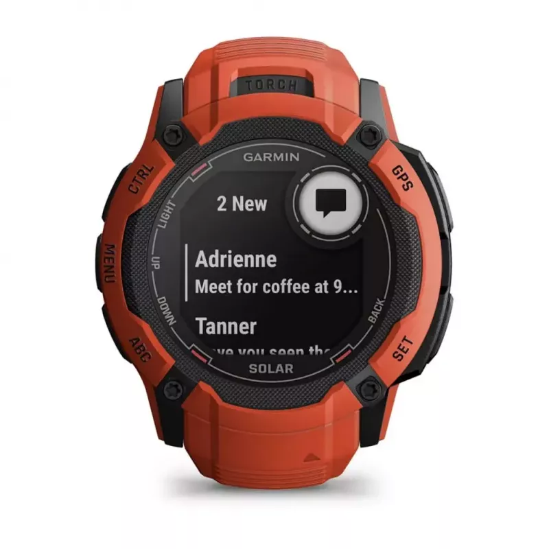 Viedpulkstenis GARMIN Instinct 2X Solar — sporta pulkstenis, 50 mm polimēra korpuss, saules uzlāde, GPS (GPS/GLONASS/Galileo), 10 ATM, silikona siksniņa