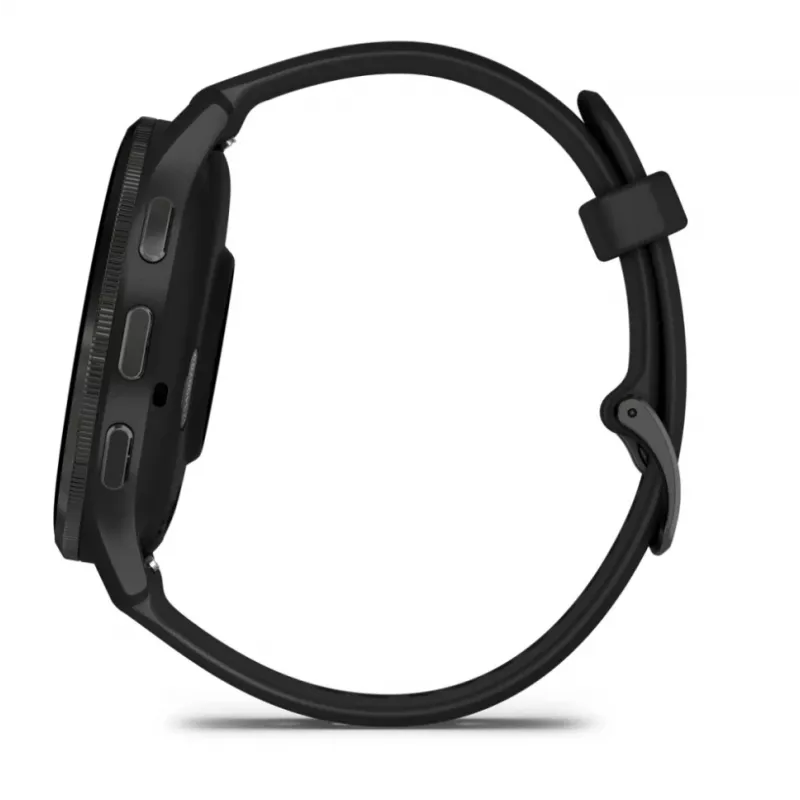 GARMIN INTERNATIONAL Venu 3 - Slate nerūsējošā tērauda rāmis ar melnu korpusu un silikona siksniņu - 45 mm