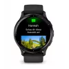 GARMIN INTERNATIONAL Venu 3 - Slate nerūsējošā tērauda rāmis ar melnu korpusu un silikona siksniņu - 45 mm