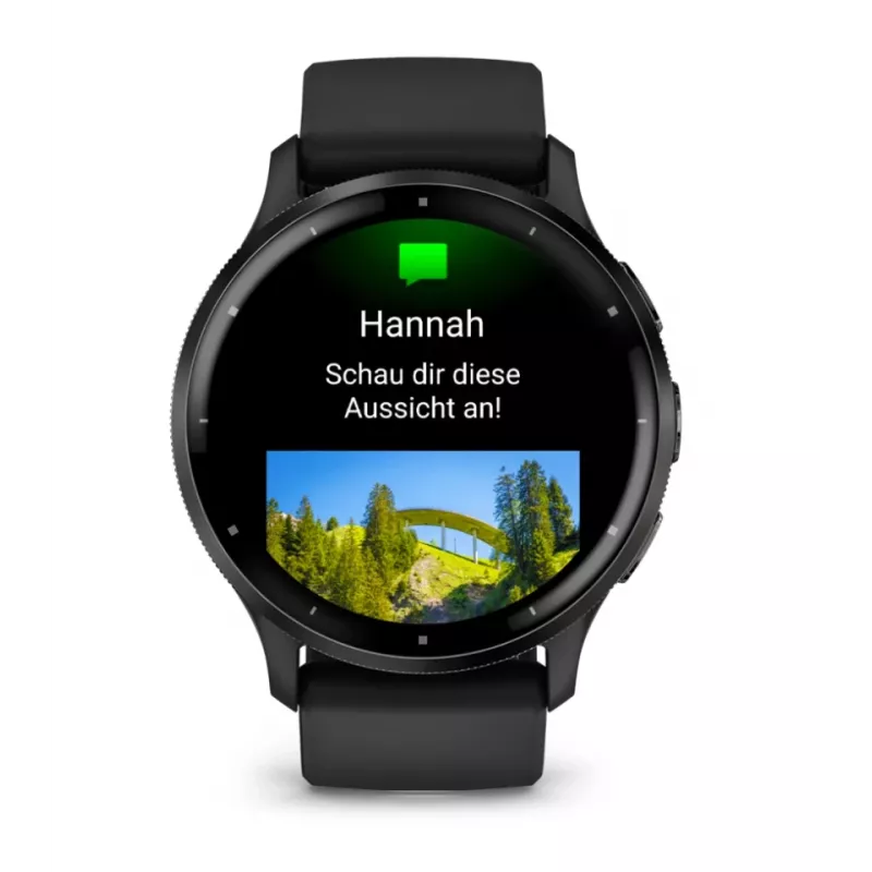 GARMIN INTERNATIONAL Venu 3 - Slate nerūsējošā tērauda rāmis ar melnu korpusu un silikona siksniņu - 45 mm