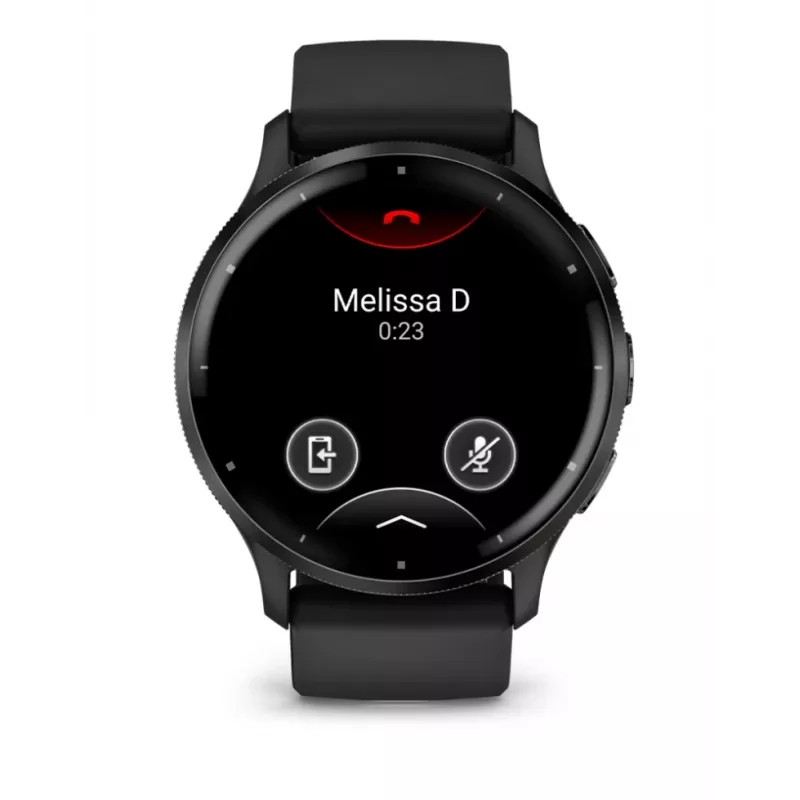 GARMIN INTERNATIONAL Venu 3 - Slate nerūsējošā tērauda rāmis ar melnu korpusu un silikona siksniņu - 45 mm