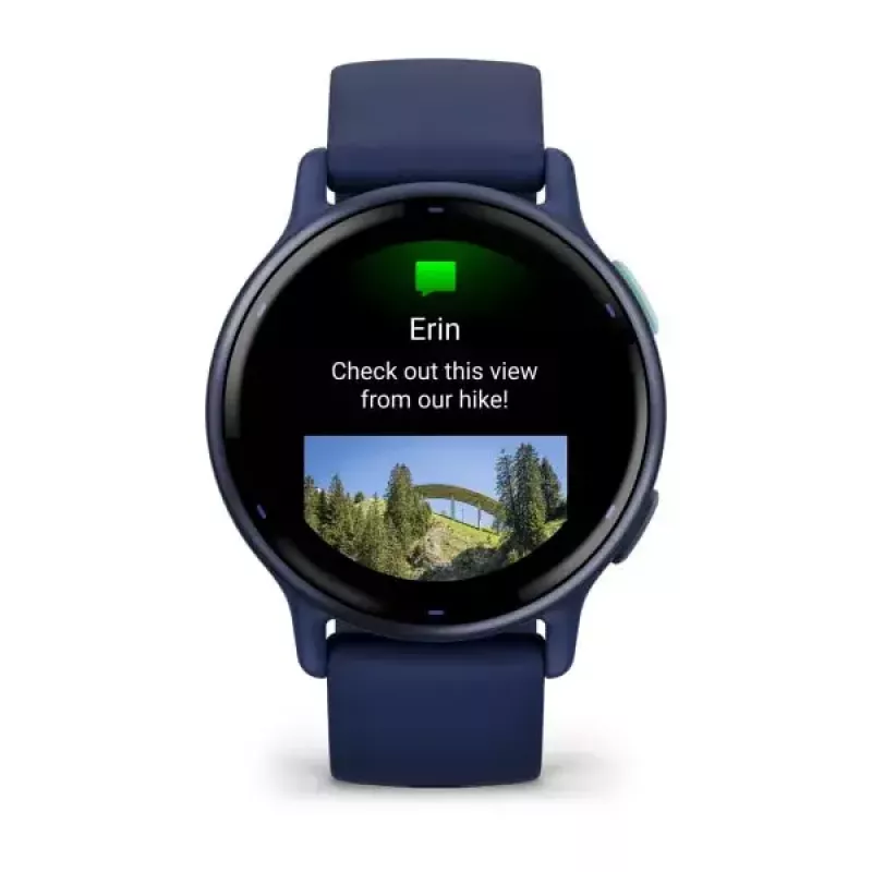 Smartwatch GARMIN Vivoactive 5 — sporta pulkstenis, 42 mm alumīnija un polimēra korpuss, AMOLED 1,2 collas, GPS/GLONASS/Galileo, optiskais pulsometrs, SpO2, 5 ATM, Bluetooth/NFC