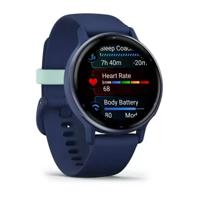 Smartwatch GARMIN Vivoactive 5 — sporta pulkstenis, 42 mm alumīnija un polimēra korpuss, AMOLED 1,2 collas, GPS/GLONASS/Galileo, optiskais pulsometrs, SpO2, 5 ATM, Bluetooth/NFC
