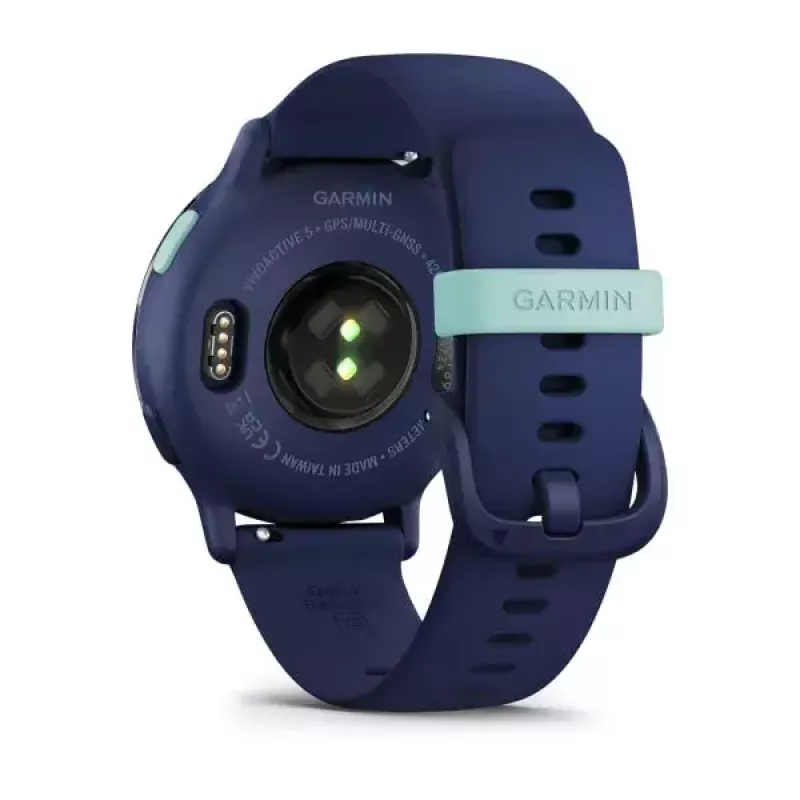 Smartwatch GARMIN Vivoactive 5 — sporta pulkstenis, 42 mm alumīnija un polimēra korpuss, AMOLED 1,2 collas, GPS/GLONASS/Galileo, optiskais pulsometrs, SpO2, 5 ATM, Bluetooth/NFC