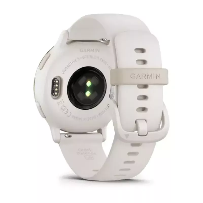 Viedpulkstenis GARMIN Vivoactive 5 — sporta pulkstenis, 42 mm alumīnija/polimēra korpuss, AMOLED 1,2 collas, GPS/GLONASS/Galileo, HR un SpO2, 5 ATM, 11 dienu akumulators
