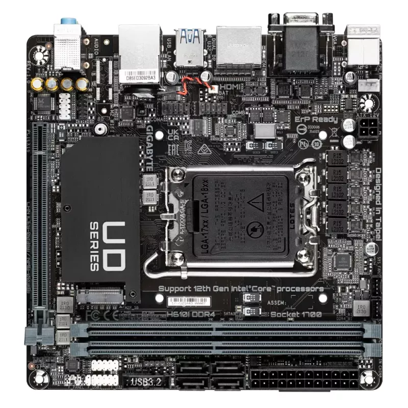 Mātesplate GIGABYTE H610I DDR4, Intel LGA 1700, Mini-ITX
